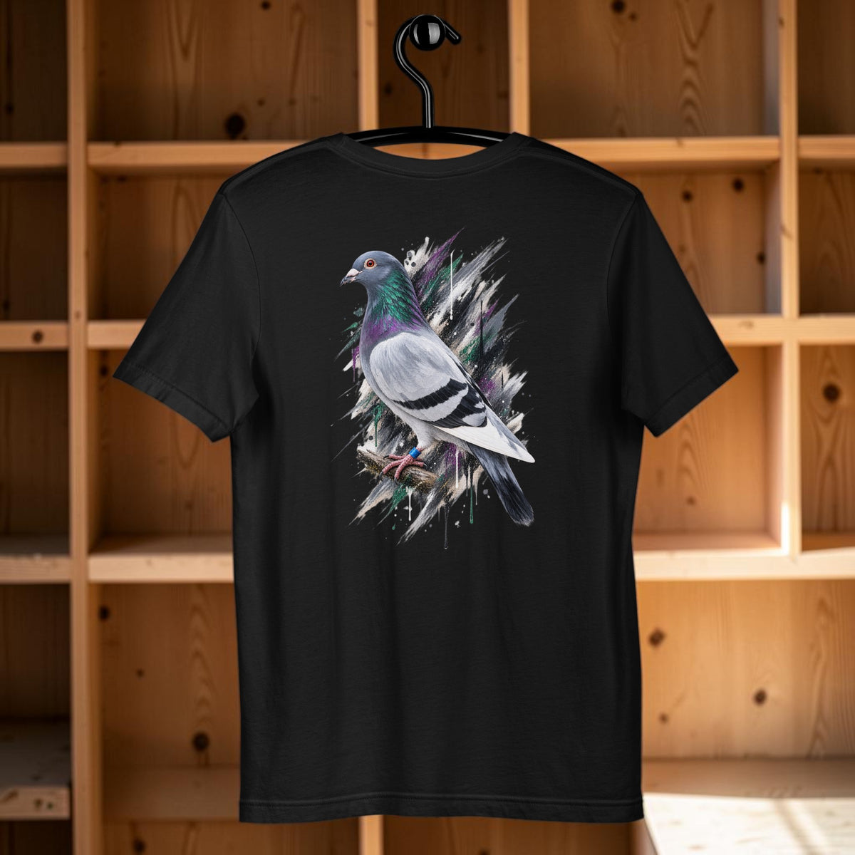 Blue Bar Painted Pigeon T-Shirt