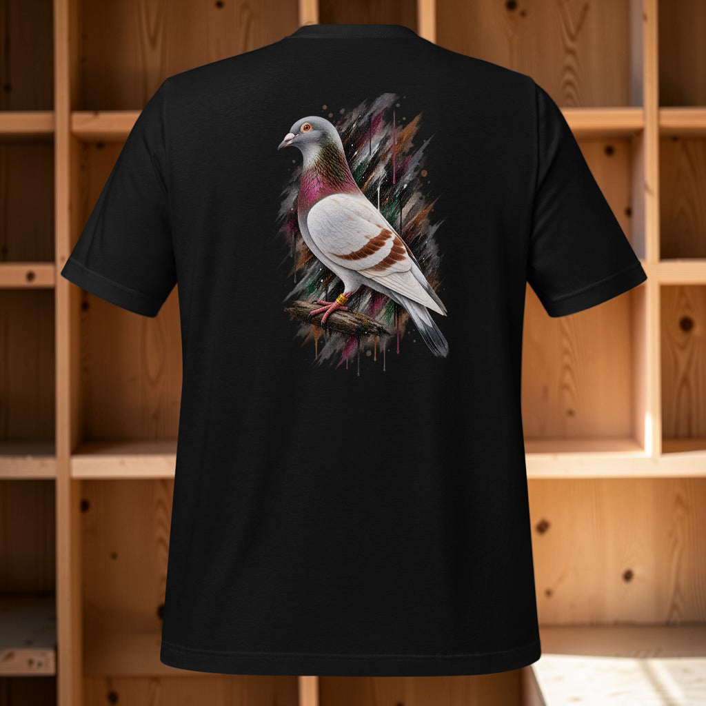 Red Bar Painted Pigeon T-Shirt